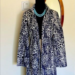 Animal pattern gaux fur coat